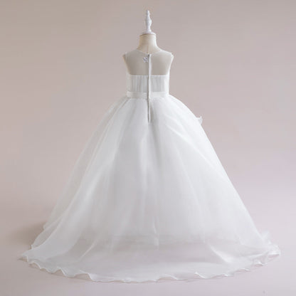 Robe de Bal à Encolure Dégagée Sans Manches et Volants Pour Demoiselled'Honneur