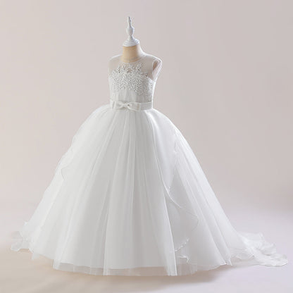 Robe de Bal à Encolure Dégagée Sans Manches et Volants Pour Demoiselled'Honneur