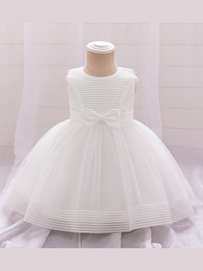 Robe de Bal à Encolure Dégagée Sans Manches Pour Demoiselled'Honneur avec Nœud