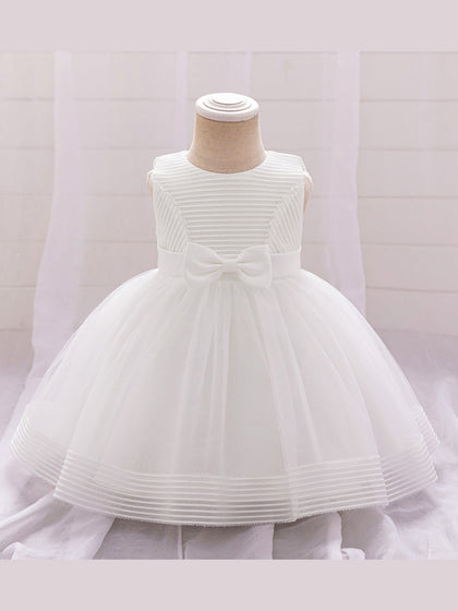 Robe de Bal à Encolure Dégagée Sans Manches Pour Demoiselled'Honneur avec Nœud