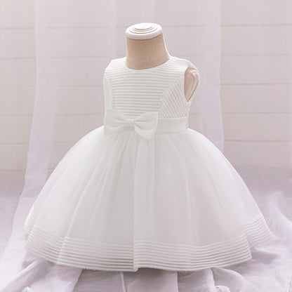 Robe de Bal à Encolure Dégagée Sans Manches Pour Demoiselled'Honneur avec Nœud