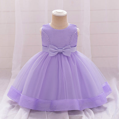 Robe de Bal à Encolure Dégagée Sans Manches Pour Demoiselled'Honneur avec Nœud
