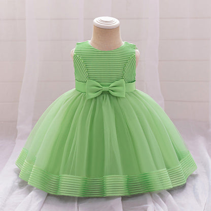 Robe de Bal à Encolure Dégagée Sans Manches Pour Demoiselled'Honneur avec Nœud