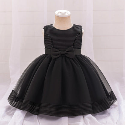 Robe de Bal à Encolure Dégagée Sans Manches Pour Demoiselled'Honneur avec Nœud