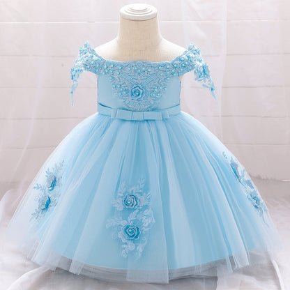 Robe de Bal à Manches Courtes et Col Rond Pour Demoiselled'Honneur avec Nœud