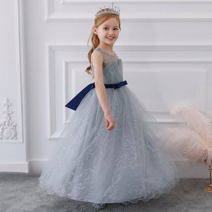 Robe de Bal à Encolure Dégagée Sans Manches Pour Demoiselled'Honneur avec Nœud