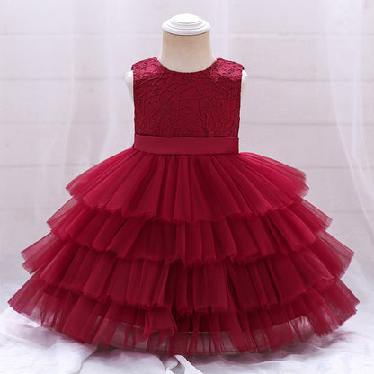 Robe de Bal à Encolure Dégagée Sans Manches Pour Demoiselled'Honneur avec Volants