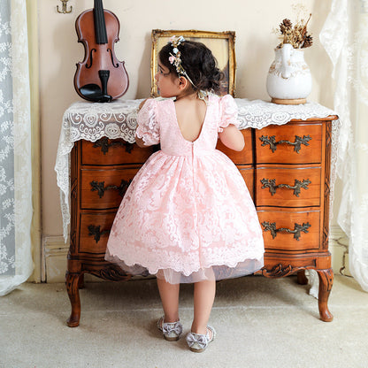 Robe de Bal en Tulle à Col Carré et Dentelle Pour Demoiselled'Honneur