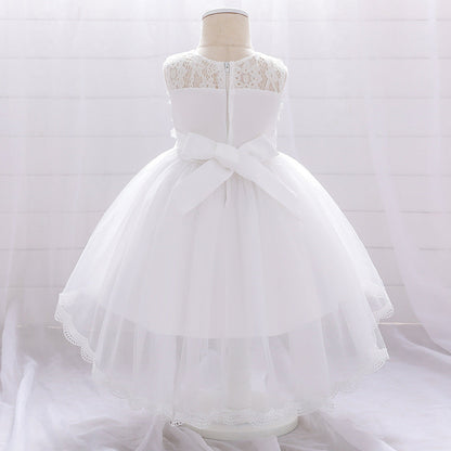 Robe de Bal à Encolure Dégagée Sans Manches Pour Demoiselled'Honneur avec Fleurs Unies
