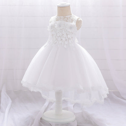Robe de Bal à Encolure Dégagée Sans Manches Pour Demoiselled'Honneur avec Fleurs Unies