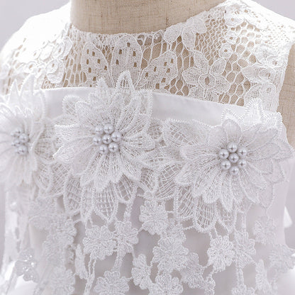 Robe de Bal à Encolure Dégagée Sans Manches Pour Demoiselled'Honneur avec Fleurs Unies
