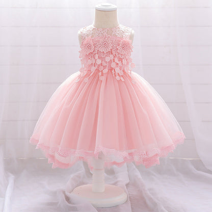 Robe de Bal à Encolure Dégagée Sans Manches Pour Demoiselled'Honneur avec Fleurs Unies