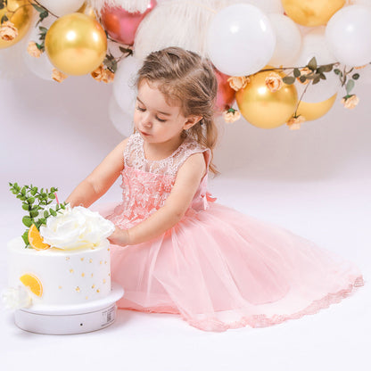 Robe de Bal à Encolure Dégagée Sans Manches Pour Demoiselled'Honneur avec Fleurs Unies