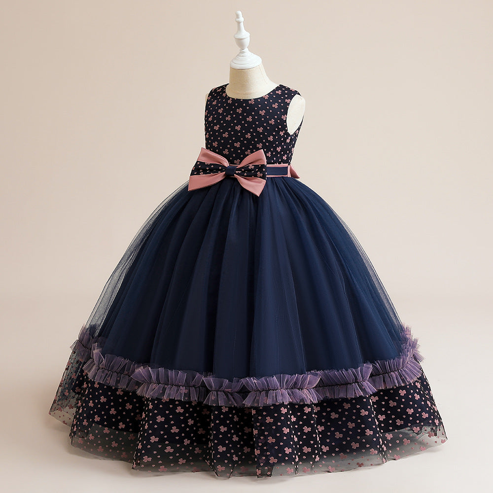 Robe de Bal à Encolure Dégagée Sans Manches avec Nœud Papillon