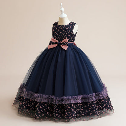 Robe de Bal à Encolure Dégagée Sans Manches avec Nœud Papillon