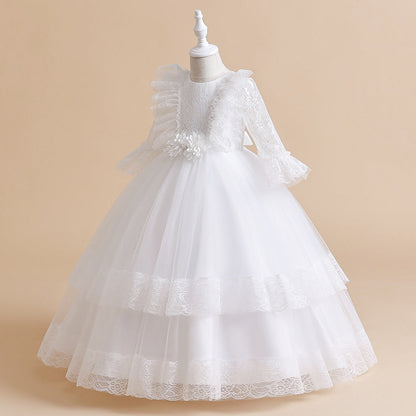 Robe de Bal à Manches 3/4 et Décolleté Plongeant avec Fronces