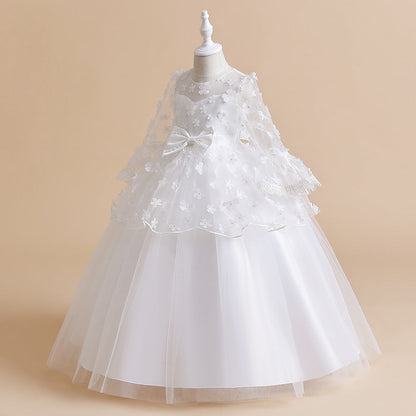 Robe de Bal à Manches 3/4 et Décolleté Plongeant