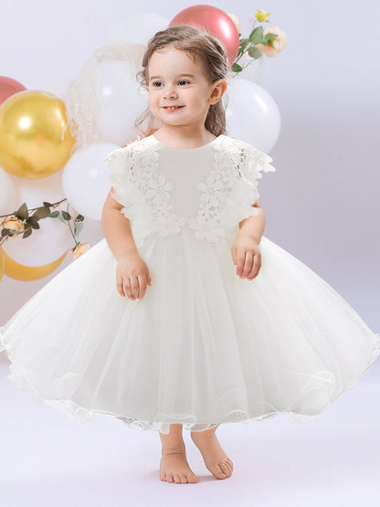 Robe de Bal à Encolure Dégagée Sans Manches Pour Demoiselled'Honneur avec Appliques