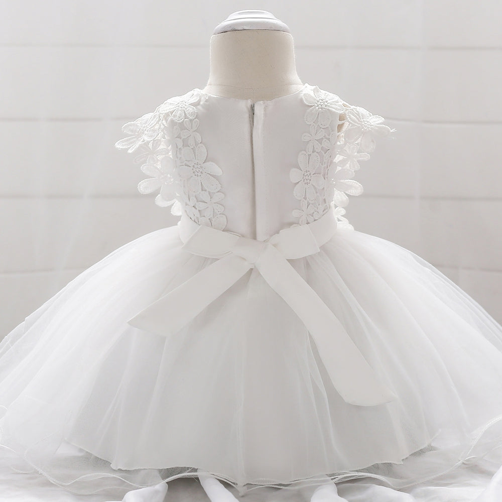 Robe de Bal à Encolure Dégagée Sans Manches Pour Demoiselled'Honneur avec Appliques