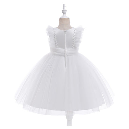 Robe de Bal à Manches Volantées et Perles Pour Demoiselled'Honneur