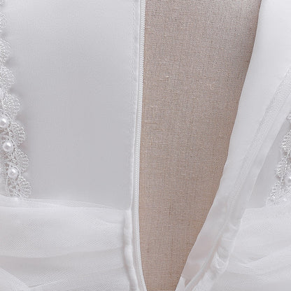 Robe de Bal à Manches Volantées et Perles Pour Demoiselled'Honneur