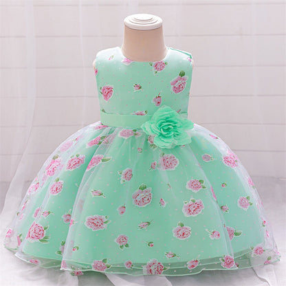 Robe de Bal à Encolure Dégagée Sans Manches Pour Demoiselled'Honneur avec Fleurs Unies
