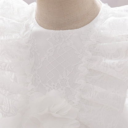 Robe de Bal à Manches Longues et Décolleté Plongeant avec Dentelle