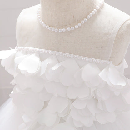 Robe de Bal à Encolure Dégagée Sans Manches Pour Demoiselled'Honneur avec Perles