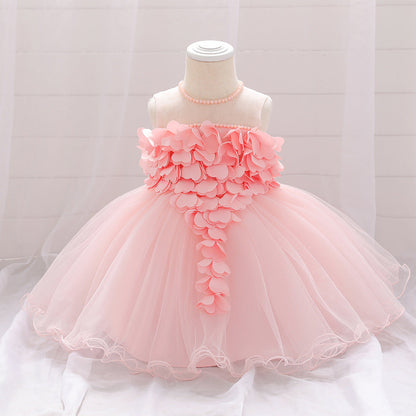 Robe de Bal à Encolure Dégagée Sans Manches Pour Demoiselled'Honneur avec Perles