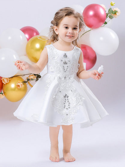 Robe de Bal Sans Manches avec Décolleté Plongeant et Strass
