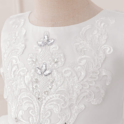 Robe de Bal Sans Manches avec Décolleté Plongeant et Strass