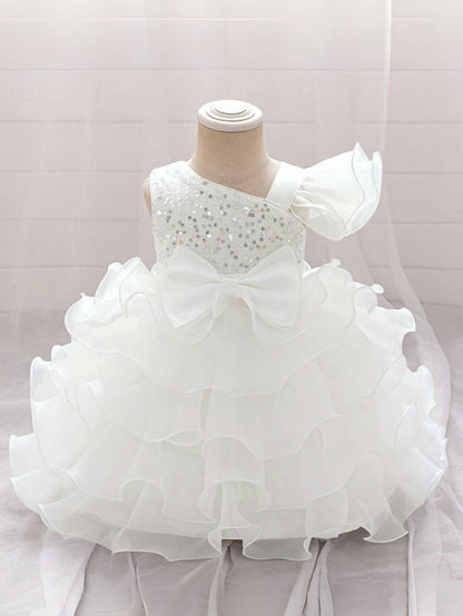 Robe de Bal Asymétrique Sans Manches Pour Demoiselled'Honneur avec Volants