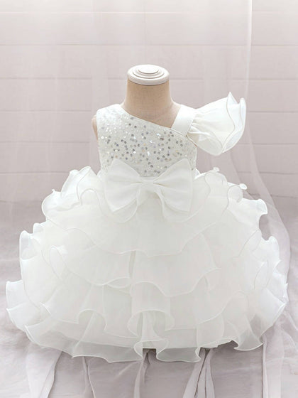Robe de Bal Asymétrique Sans Manches Pour Demoiselled'Honneur avec Volants
