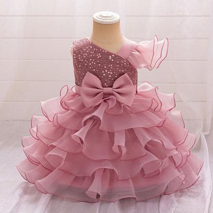 Robe de Bal Asymétrique Sans Manches Pour Demoiselled'Honneur avec Volants
