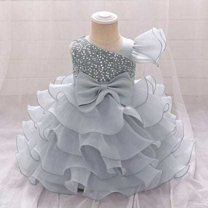 Robe de Bal Asymétrique Sans Manches Pour Demoiselled'Honneur avec Volants