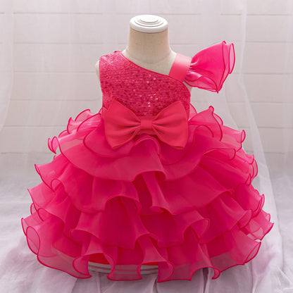 Robe de Bal Asymétrique Sans Manches Pour Demoiselled'Honneur avec Volants