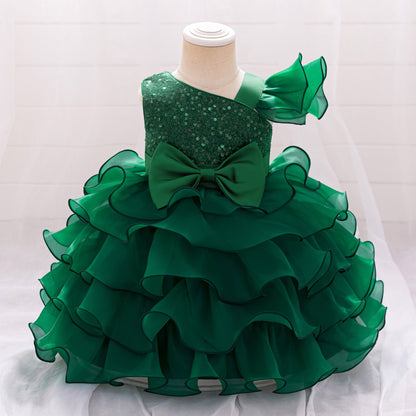 Robe de Bal Asymétrique Sans Manches Pour Demoiselled'Honneur avec Volants