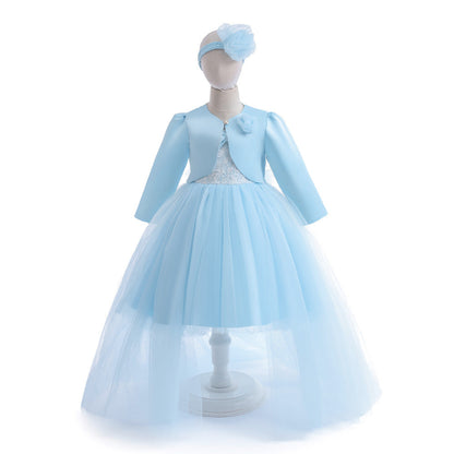 Robe de Bal à Manches 3/4 et Nœud Papillon, Ensemble 2 Pièces