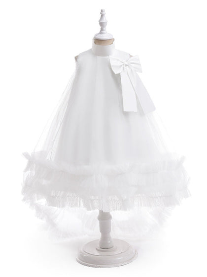 Robe de Bal à Col Haut Sans Manches Pour Demoiselled'Honneur avec Volants