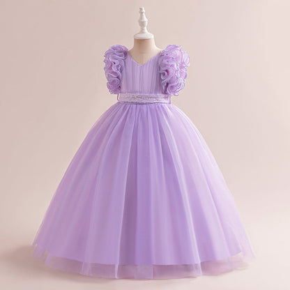 Robe de Bal à Col en V et Sans Manches Pour Demoiselled'Honneur avec Paillettes