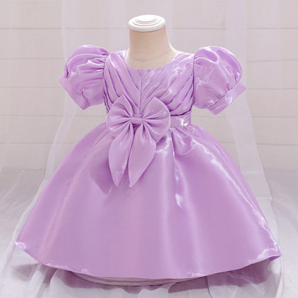 Robe de Bal à Manches Bouffantes et Décolleté Plongeant avec Fronces