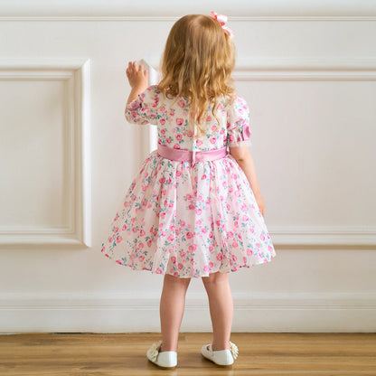 Robe de Bal à Manches Bouffantes et Froncées Pour Demoiselled'Honneur