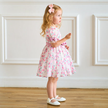 Robe de Bal à Manches Bouffantes et Froncées Pour Demoiselled'Honneur