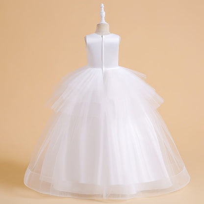 Robe de Bal à Encolure Dégagée Sans Manches et à Volants Pour Demoiselled'Honneur