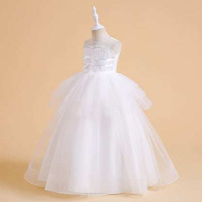 Robe de Bal à Encolure Dégagée Sans Manches et à Volants Pour Demoiselled'Honneur