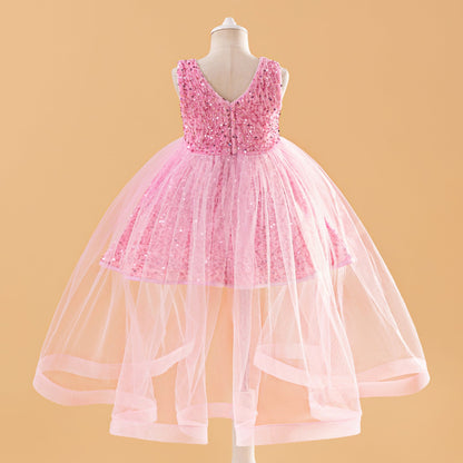 Robe de Bal à Col en V Sans Manches et à Plis Pour Demoiselled'Honneur