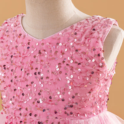Robe de Bal à Col en V Sans Manches et à Plis Pour Demoiselled'Honneur