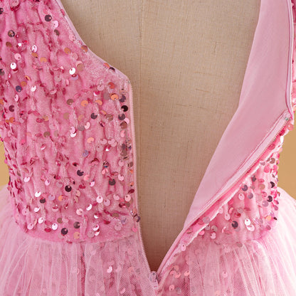 Robe de Bal à Col en V Sans Manches et à Plis Pour Demoiselled'Honneur