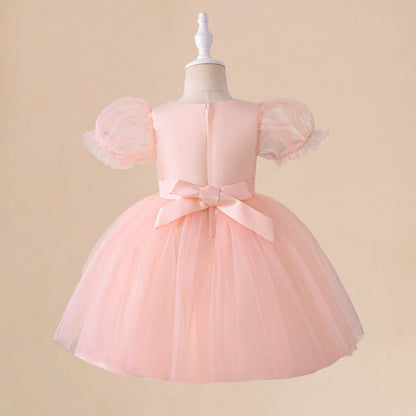 Robe de Bal à Manches Bouffantes et Perles Pour Demoiselled'Honneur
