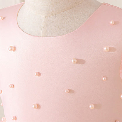 Robe de Bal à Manches Bouffantes et Perles Pour Demoiselled'Honneur